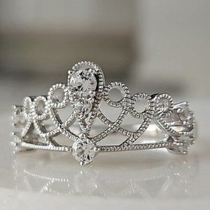 Princess Tiara Crown Ring, 925 Sterling Silver  Glinda Wicked Movie